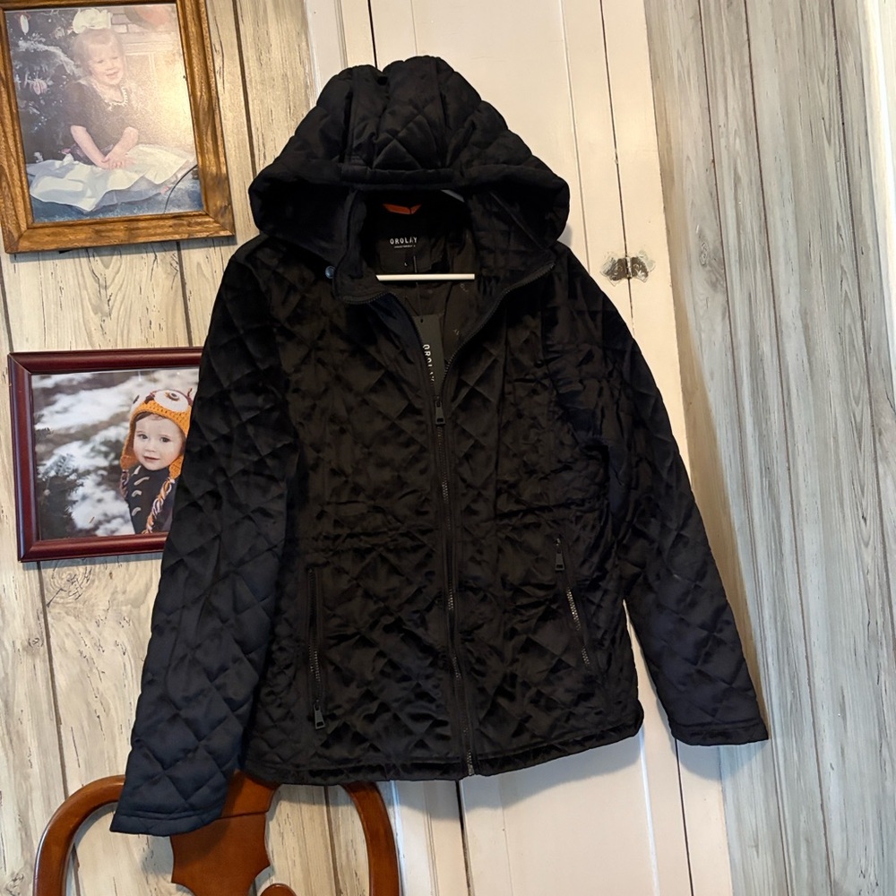 Orolay Black Quilted Puffer Jacket, reasonable offers entertained